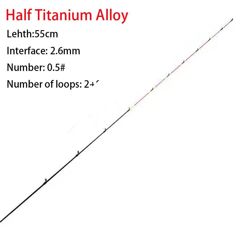 Fiberglass/Carbon Half-titanium Fishing Rod Tip Retractable Half/All Titanium Alloy Carbon Fiber Spinning Portable