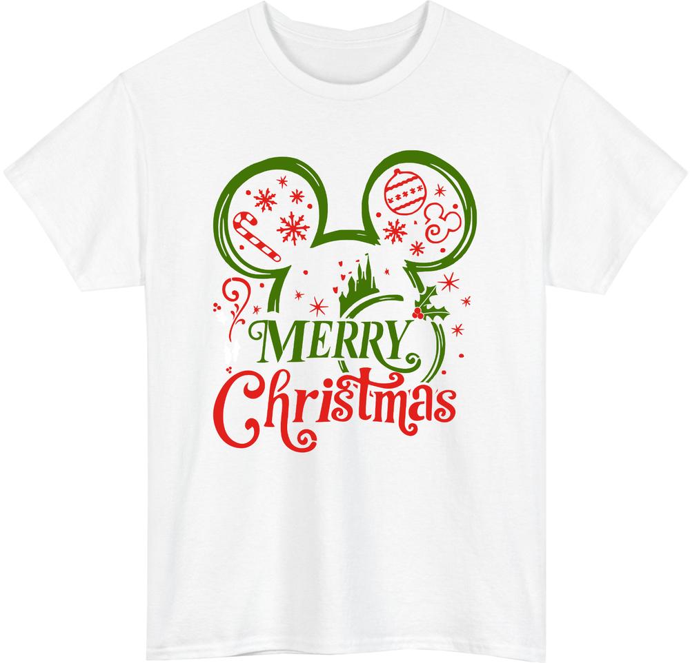 Merry Christmas TShirt Magic Mouse Ears Cute Festive Xmas Outfit Gift Tee Top S
