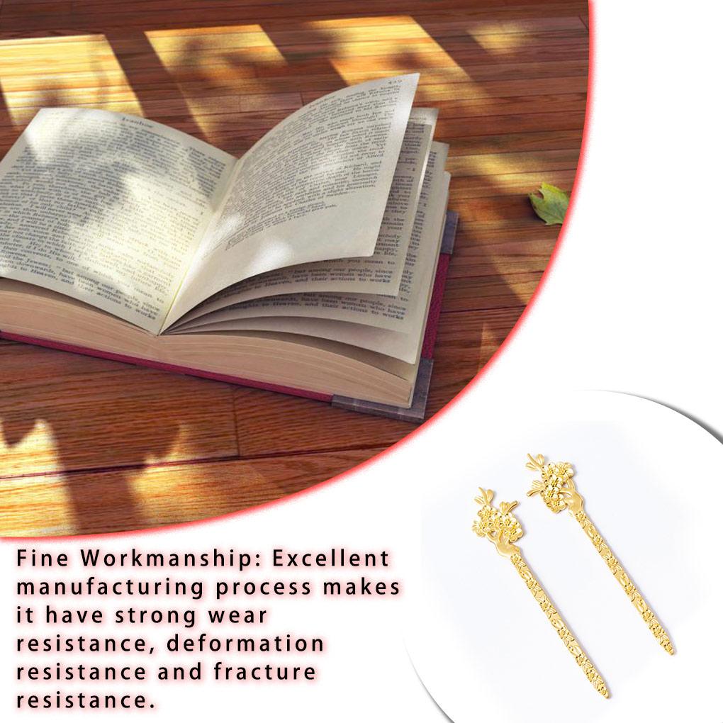 Alloy Hairpin Tools Book Crafts Art Styling Retro Lines Decorative DIY Antique Clip for Travel Readers Literature Fans