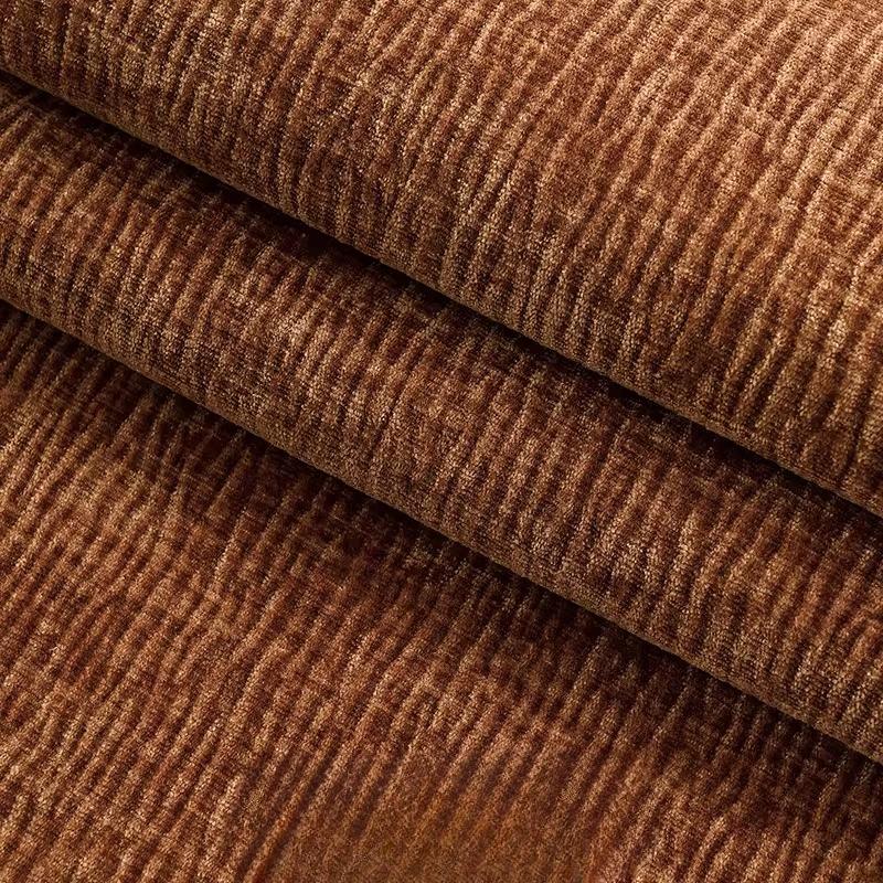 Thickened Plain Chenille Fabric Jacquard for Sewing Curtains Sofacovers Sewing Striped Pattern Textile Skin-friendly Textured