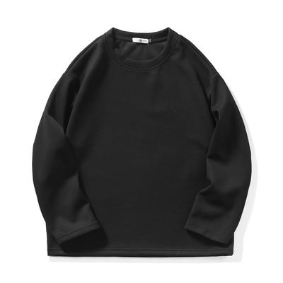 Six Color Autumn And Winter Solid Color Waffle Round Neck Sweatshirt Men'S Japanese Plus Size Loose Casual Long Sleeved T-Shirt Base Shirt
