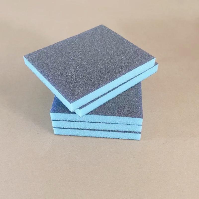 Blue Double-Sided Sanding Sponge for Wood, Metal, and Paint Polishing