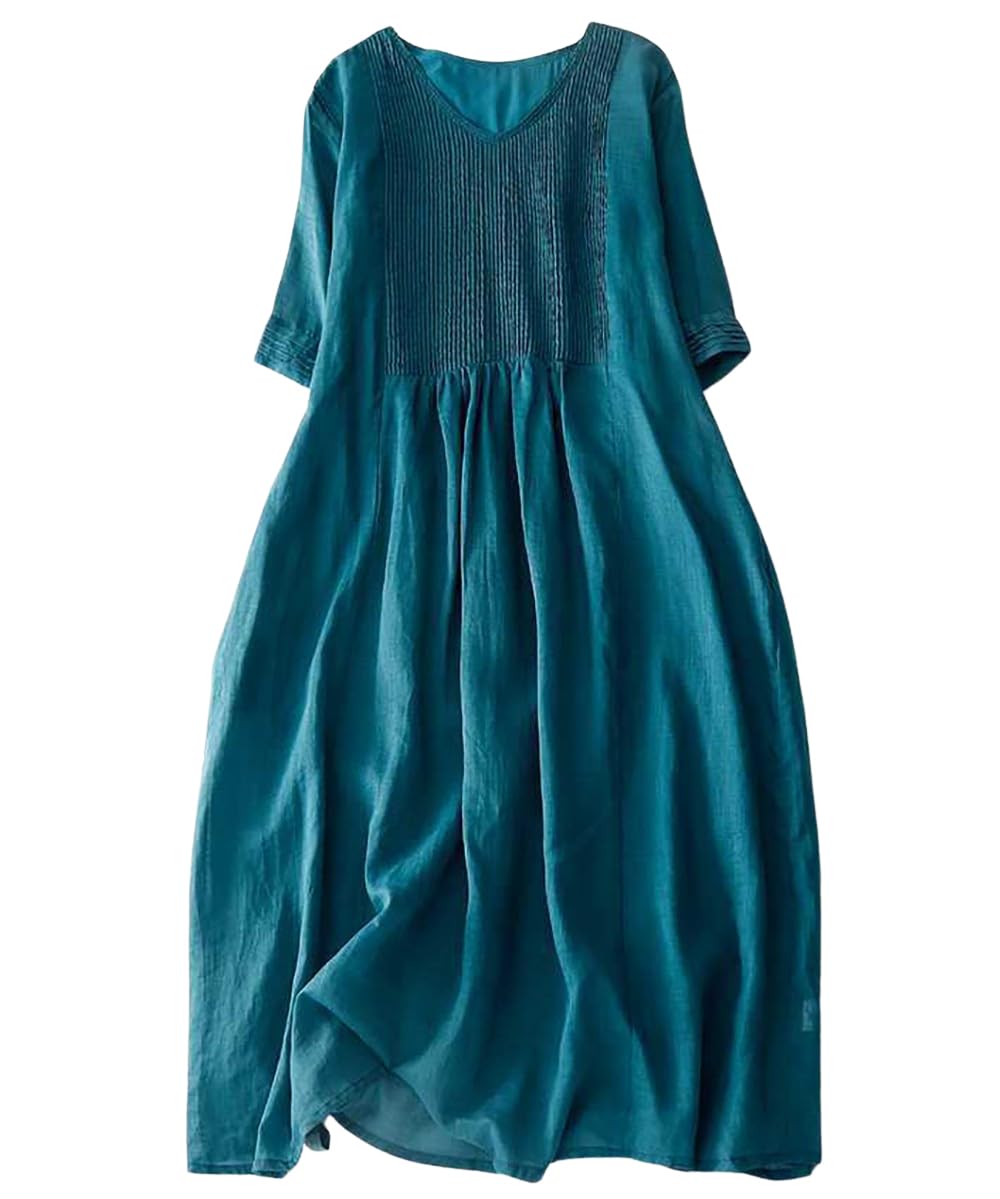 

Макси Длинное Макси Плюс Расслабленное H.U.A Женское Платье, Платье, Размер, Посадка, V-образный вырез, Без рукавов, Курортное, Весна/Лето, TC/XL