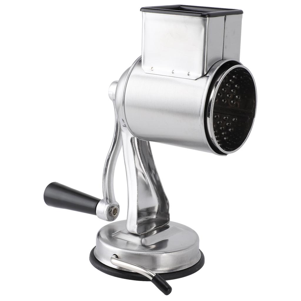 Manual Cheese Grater Shredder Stainless Steel Kitchen Hand Crank Grinder with 5 Interchangeable Blades and Handle for