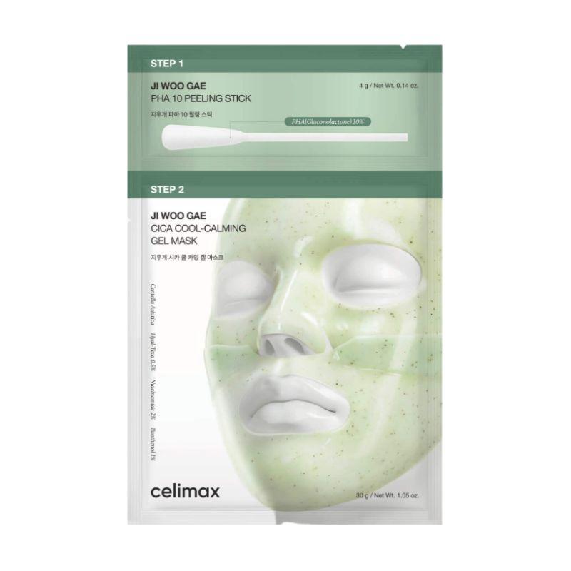 

[Celimax] Ji Woo Gae Cica PHA Peel 2-Step Gel Mask Set (4 sheets / 8 sheets) – Pore Refining & Cooling Relief 4 sheets