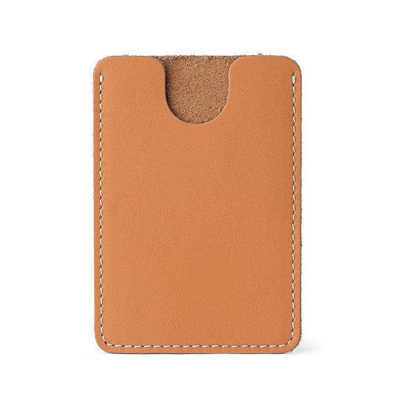 Sleek Mini Genuine Leather Card Holder - Compact, Lightweight, and Durable for ID, Bus Cards, and More