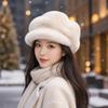 Thick Warm Imitation Mink Beret Lightweight Cloud Hat Fashion Peaked Cap Women