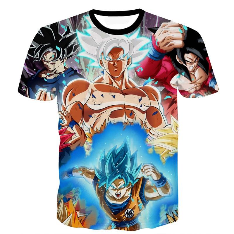 Tee Summer Dragon Ball Z Goku Super Saiyan 3d Print Casual Tshirt Men Women Top