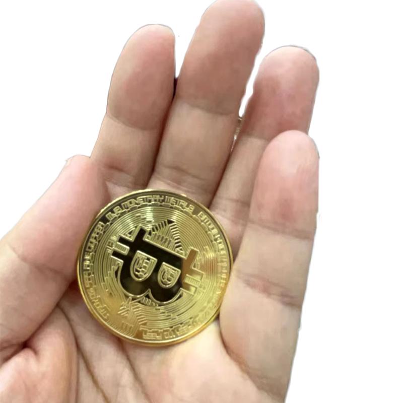 Gold Plated Bitcoin Coin Collectible Art Collection Gift Physical Commemorative Casascius Metal Antique Imitation Happy Birthday