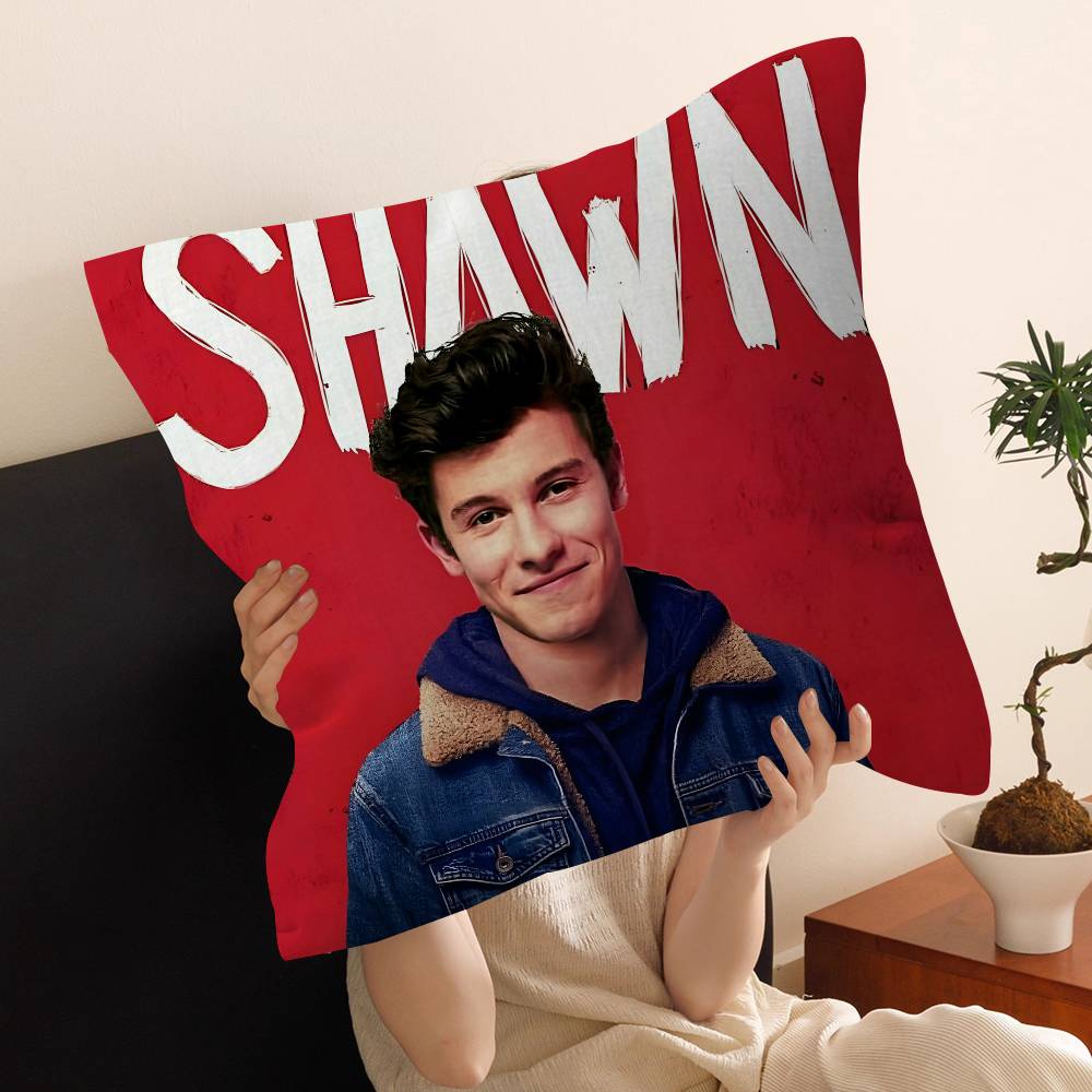 Handsome Male Singer S-Shawn M-Mendes Pillow Covers Cartoon Sofa Decorative Home Double-sided Printing Short Cushion Cover
