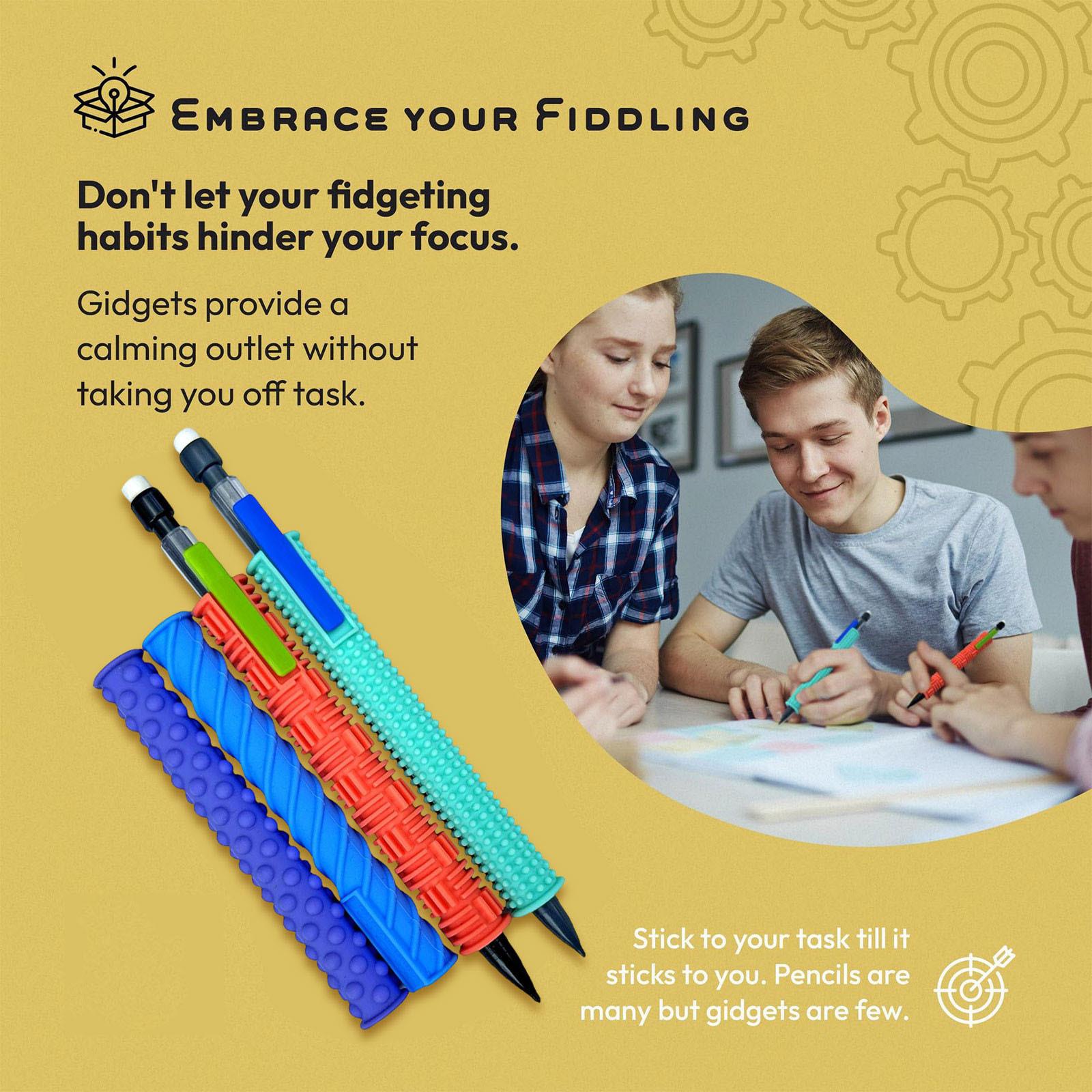 

Textured silicone pencil case for decompression One Size красный