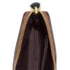 Coach Corner Zip 16 Logo Classic Monogram Stripe Contrast Stitching Zipper Wristlet Clutch Small Women Clutch Khaki Black CJ792-IMCBI