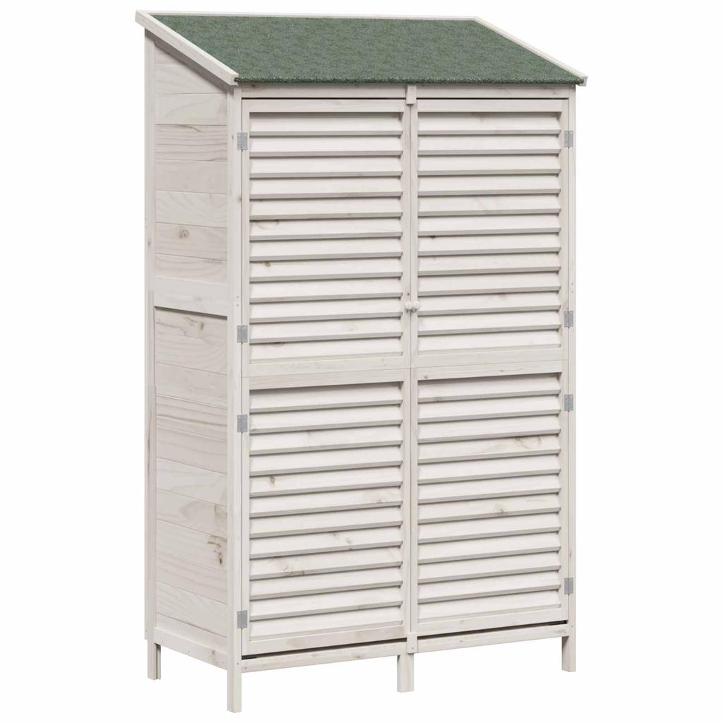 Garden Shed White 106 x 56 x 176.5 cm Solid Spruce Wood