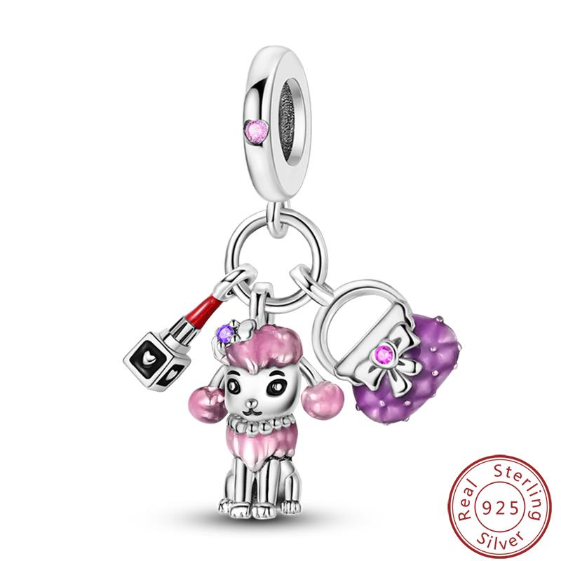 Cute Cat And Dog Series Copper Moon Butterfly Paw Print Charms 3Mm Diy Fine Jewelry Gifts Making