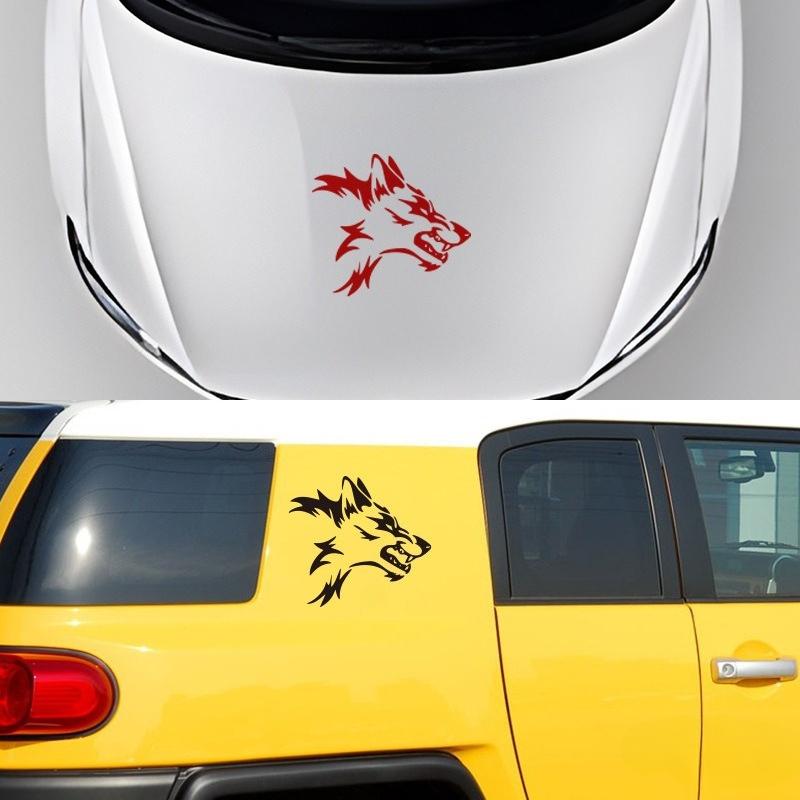 1PC S/M Wolf Head Beast Personality Car Stickers Car'S Reflective Stickers Bumper Decoration Motorcycle Waterproof Window Glass