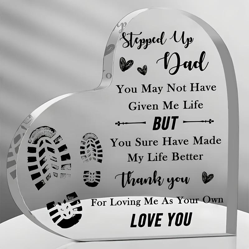 

2D Flat, Classic Acrylic Heart-Shaped Desktop Decoration, Daughter To Father Appreciation Gift, Suitable for wall decoration, porch, room, villa, acce 10*10CM