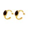 Sophisticated C Shaped Earrings Rings with Tigers Eye Stone to Elevating Your Look Styles at Any Evening Event