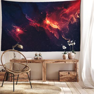 Arazzo Nebulosa Rossa Psichedelica Appeso a Parete Arte Astratta Mistico Hippie Tapiz Universo Arredamento Casa Dormitorio