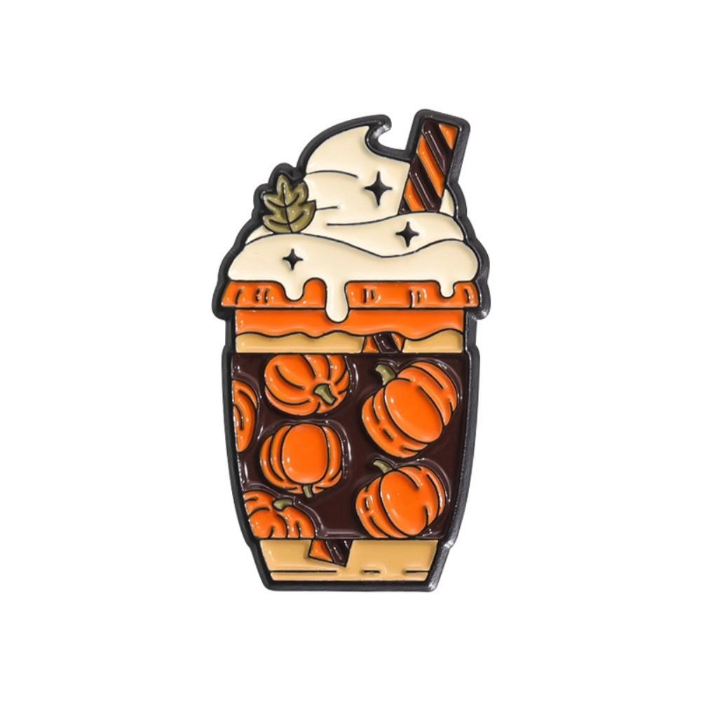 Tombstone Pumpkin Juice Brooch Halloween Ghost Lapel Badges Unique Enamel Brooches Unisex Style C