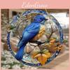 Simulated Blue Bird Branch Pattern Circular Acrylic Pendant For Patio Garden Gift Idea