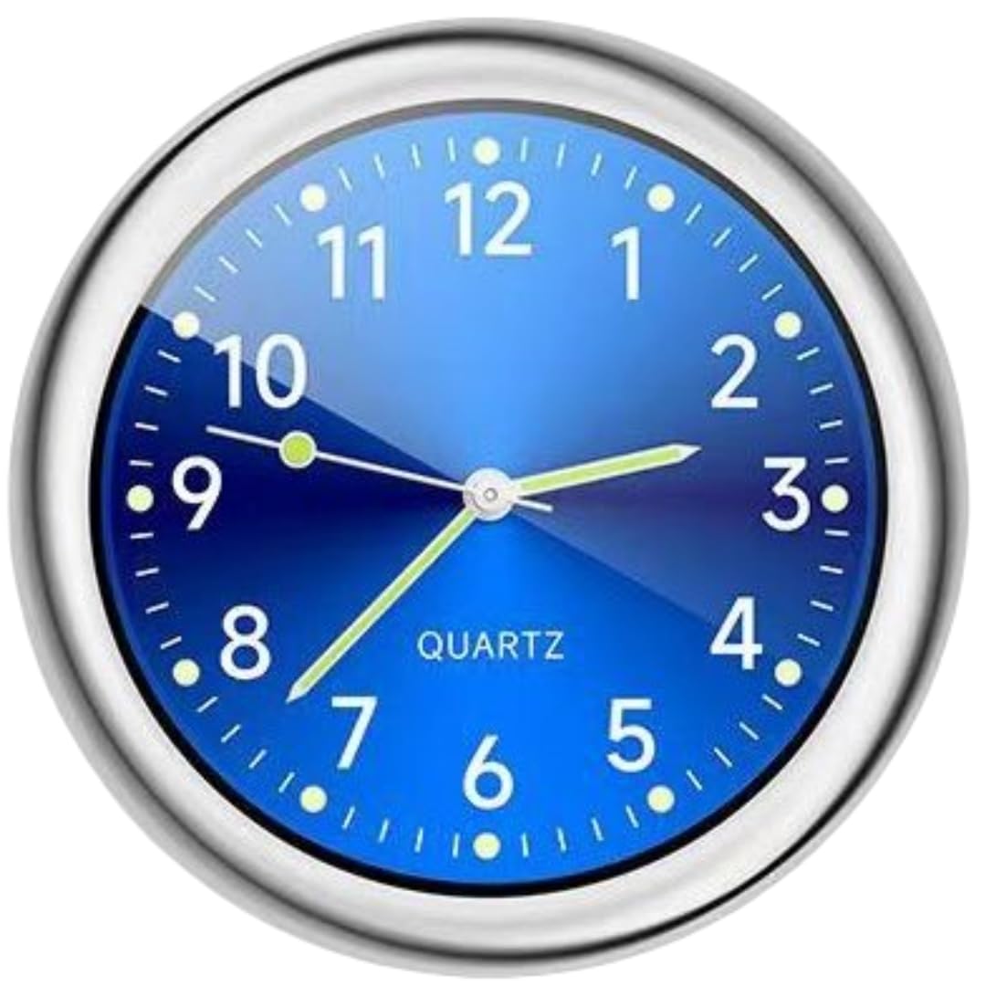 

Plus Nao Car Clock Watch, Analog, Compact, For Cars, Operated, Small, Luminous, Clip, синий