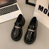 Women's Platform Loafers Slip-On Lug Sole Chunky Heel Penny Loafers for Women Comfortable Business Casual Work Shoes with Metal Chain Dressy Shoes