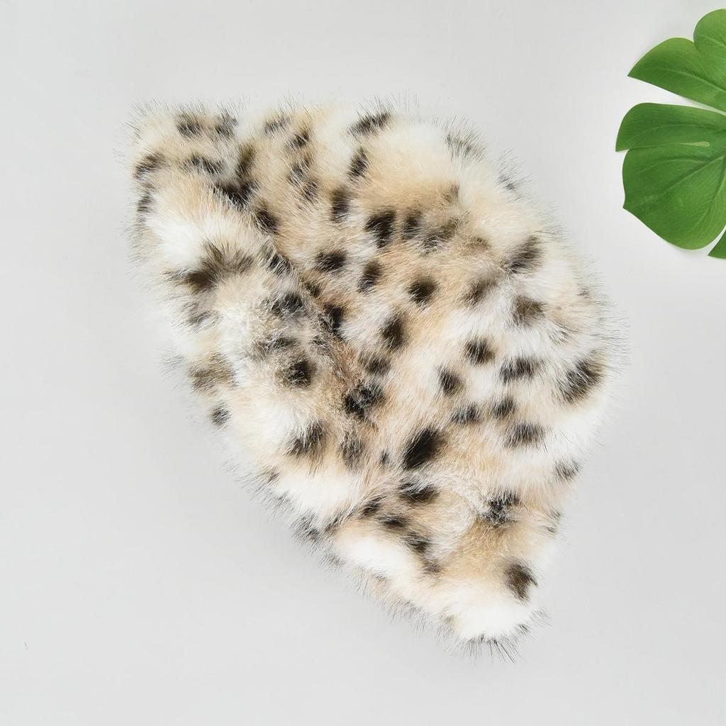 A European and American style fisherman hat imitating mink environmentally friendly fur fisherman hat for women in winter spotted patterns