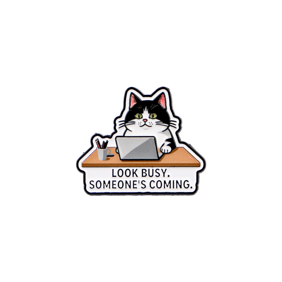 

Social Black Cat Enamel Pin Good Things Take Time Quote Lapel Pin Cool Duck Badge for Bags Denim Hat T-shirt Decoration Gift