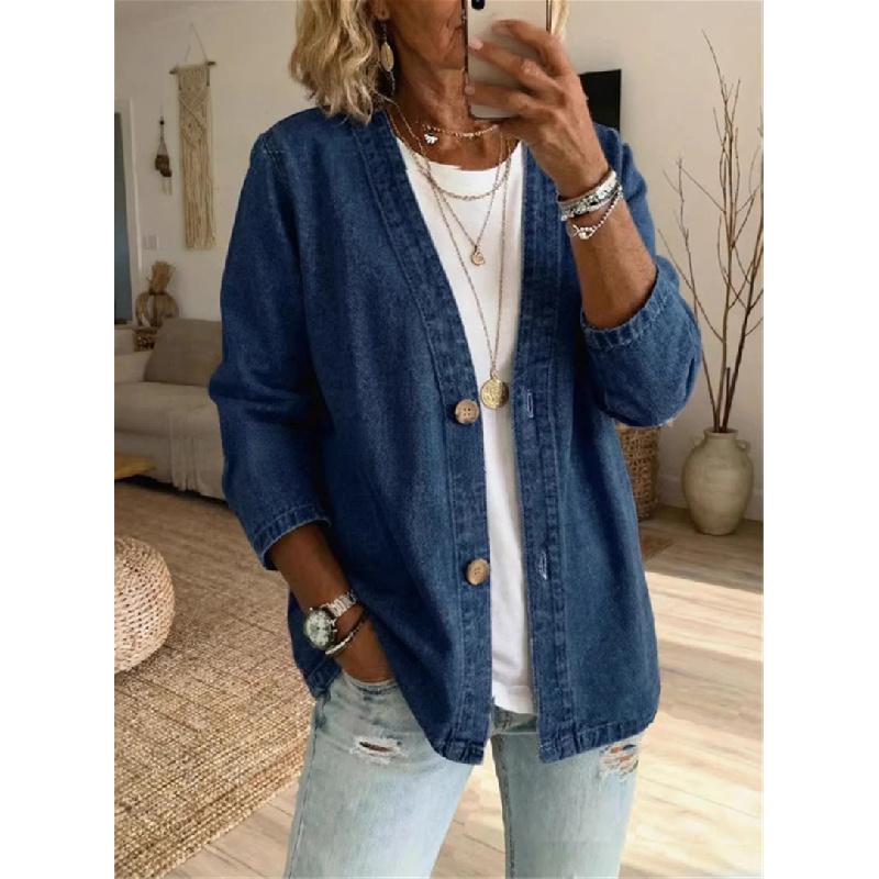 2026 Spring and Autumn New Women's Casual Faux Denim Cardigan Jacket