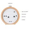 Beech Wood Silent Luminous Quartz Alarm Clock with LED Night Light