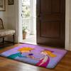 Floor Mat Soft Flannel Rug Non Slip Absorbent Mat for Bathroom Bedroom Home Decor Art Nouveau Black Roses