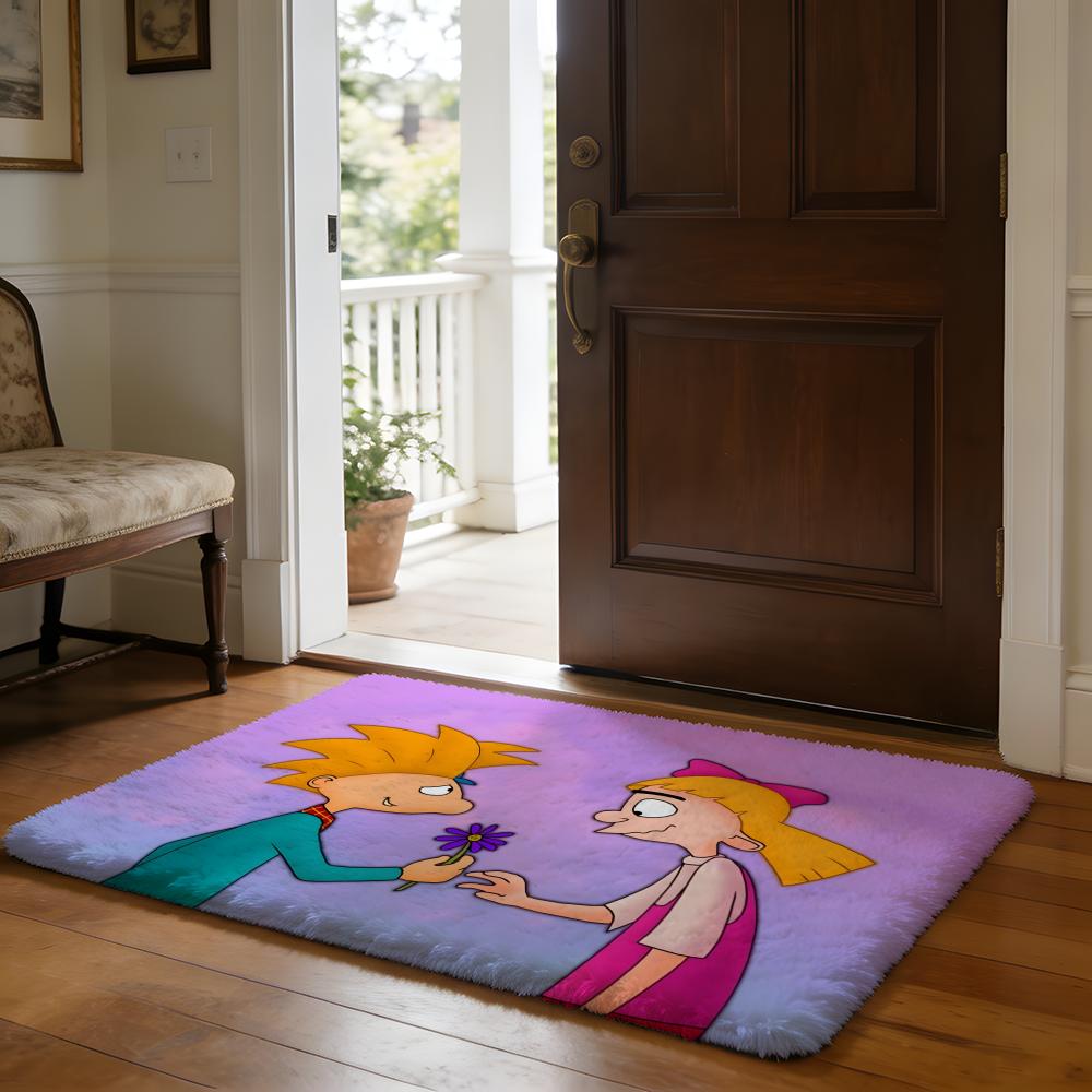 Floor Mat Soft Flannel Rug Non Slip Absorbent Mat for Bathroom Bedroom Home Decor Art Nouveau Black Roses