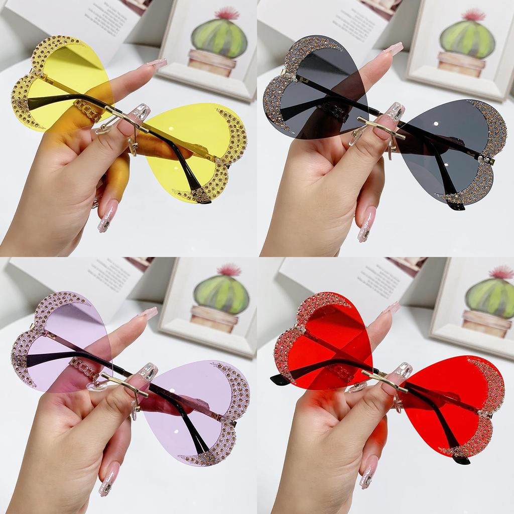 No Ip Womens Heart Shape Handmade Sunglasses With Uv400 Protection For Parties And Stage Shows