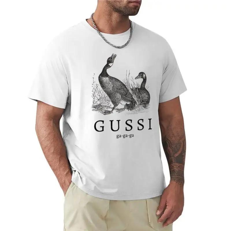 T-shirt Men Cotton G U S S I ( Geese ) Funny Slogan T-Shirt Cute Clothes for Men Summer T-shirt for Man