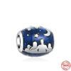 Neastamor Silver 925 Sparkling Blue Star Santa Claus Dangle Charm Bead Fit Original  Bracelet Pendant DIY Jewelry Women