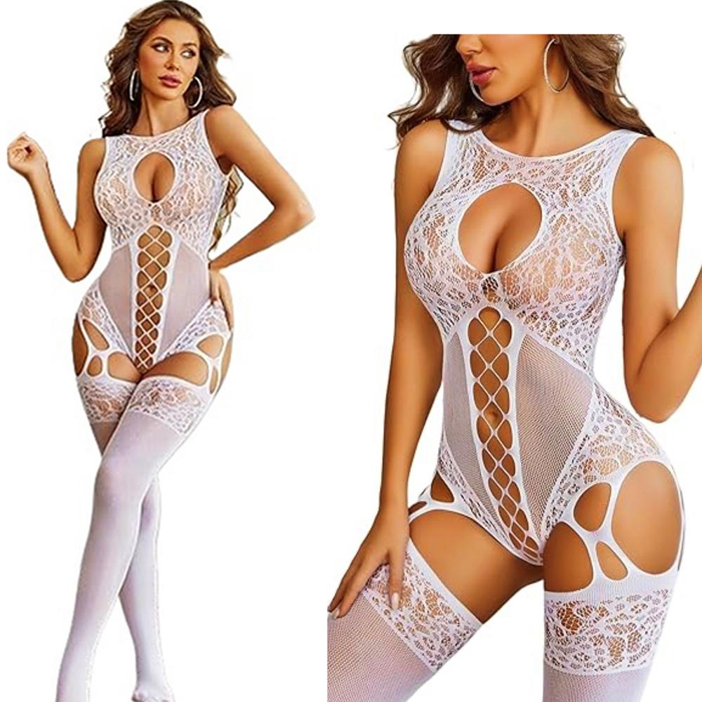 New Hot Women Lingerie Erotic Black Bodystockings Sexy Adult Female One Piece Bodysuit Underwear Catsuit Crotchless Jumpersuits