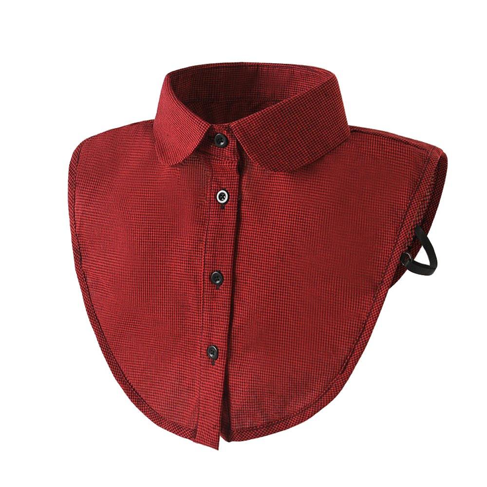 

Cotton Fake Collar Plaid Lapel Collar Clothes Accessories Stand Up Collar crew neck