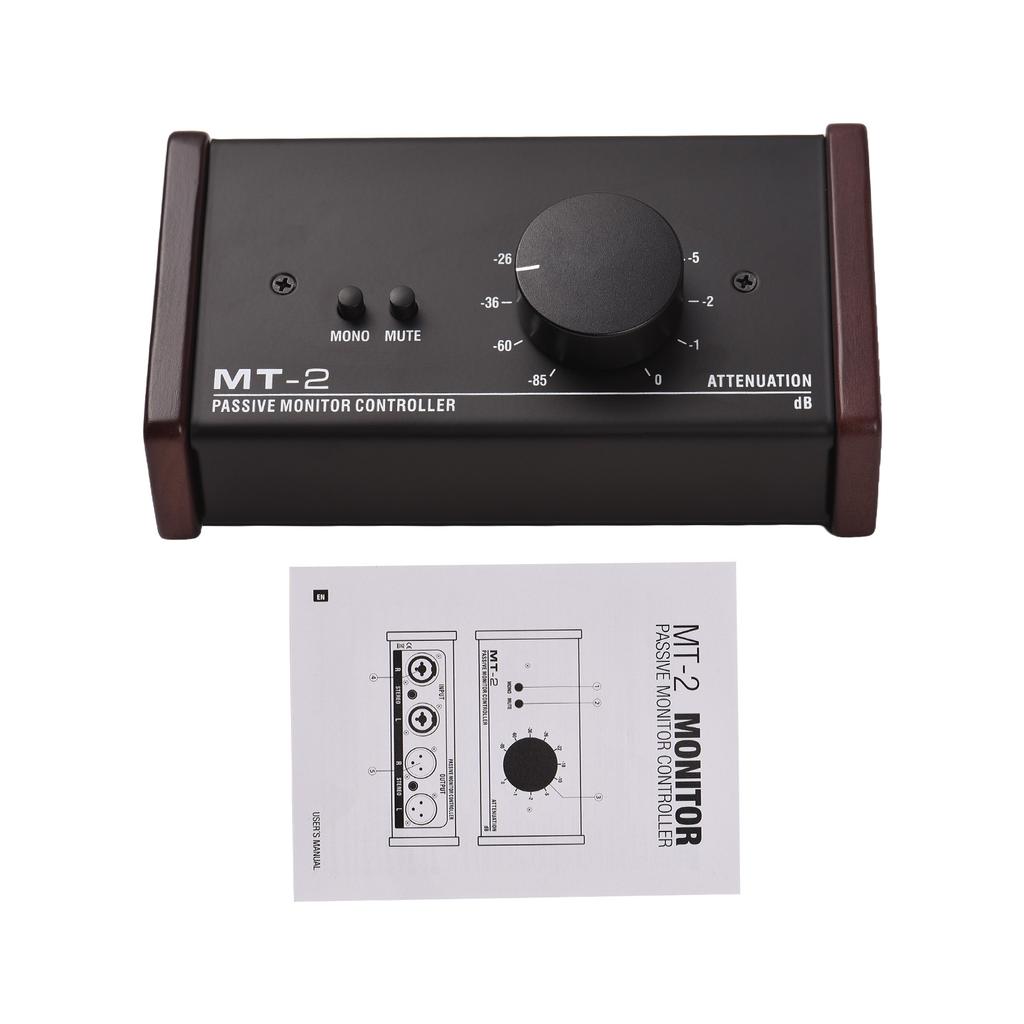 Passive Monitor Controller with XLR 3.5mm Inputs Outputs Supports Attenuation Control Mute Function