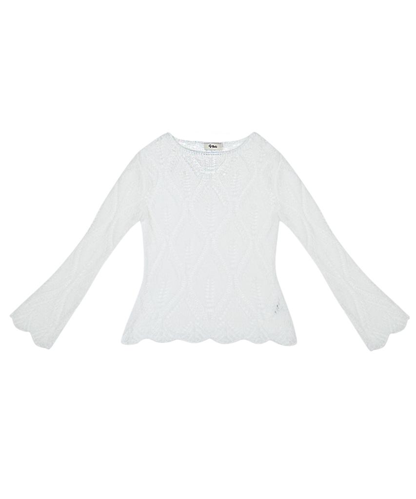 VLETI Nylon Skacy Slim Fit Knit (White)