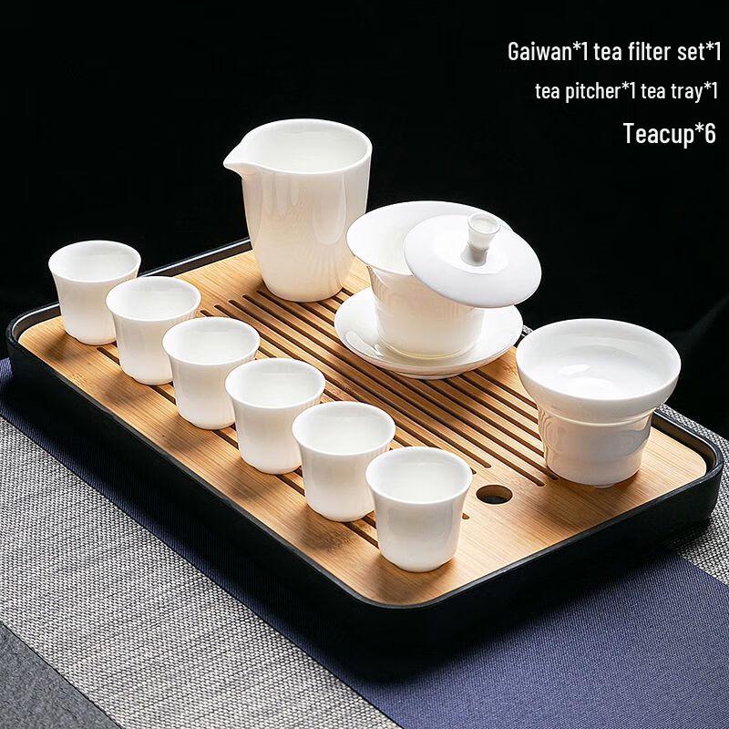 

Jiakangming Mutton-fat Jade White Porcelain Kung Fu Tea Set