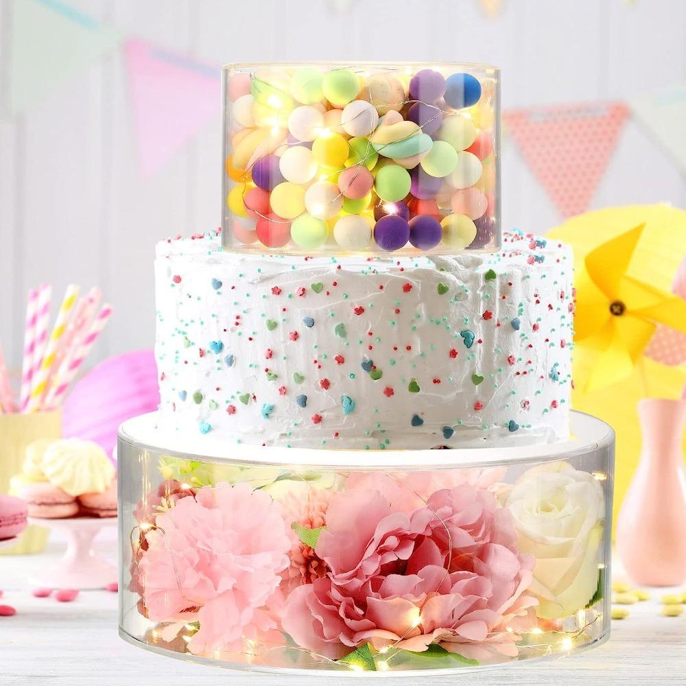 Clear Cake Stand Acrylic Dessert Display Holders Cake Decorating Tools Cake Display Board Bakery