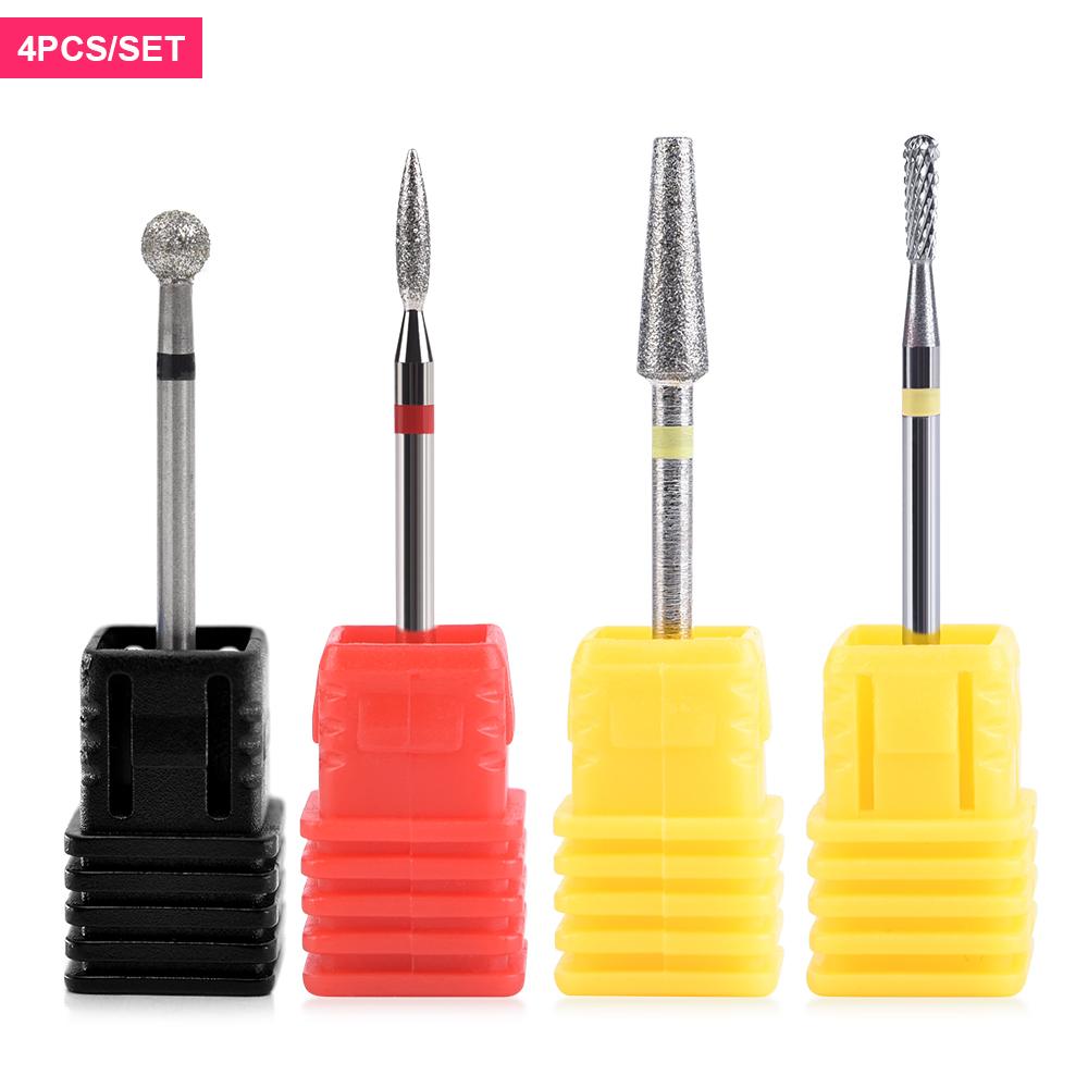 kads Ceramic Diamond Milling Cutter Set for Electric Nail Drill Machine Carbide Drill Cutter Manicure Pedicure Tool