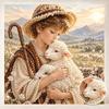 Pearl Painting 5D DIY Decorative Painting. Cute Birthday Gift. Handmade Sheep and Shepherd Art Painting