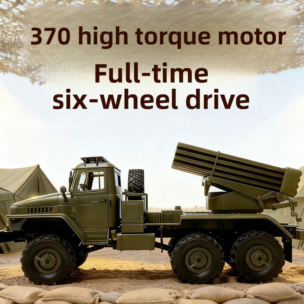Wpl B36-2 Climbing Remote Control Car Six Wheel Drive Rocket Launcher Rc Adult Children Model Off Road Toy Car Gift