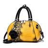Bolsa de moda floral amarelo crocodilo padrão feminino sacola senhoras pequenas bolsas de ombro