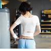 Sexy Women Yoga T-shirts Solid Black White Sports Tops Casual Gym Tees For Female Leisure Running Cycling T-shirts Short Sleeve Tees Girls Casual Tee