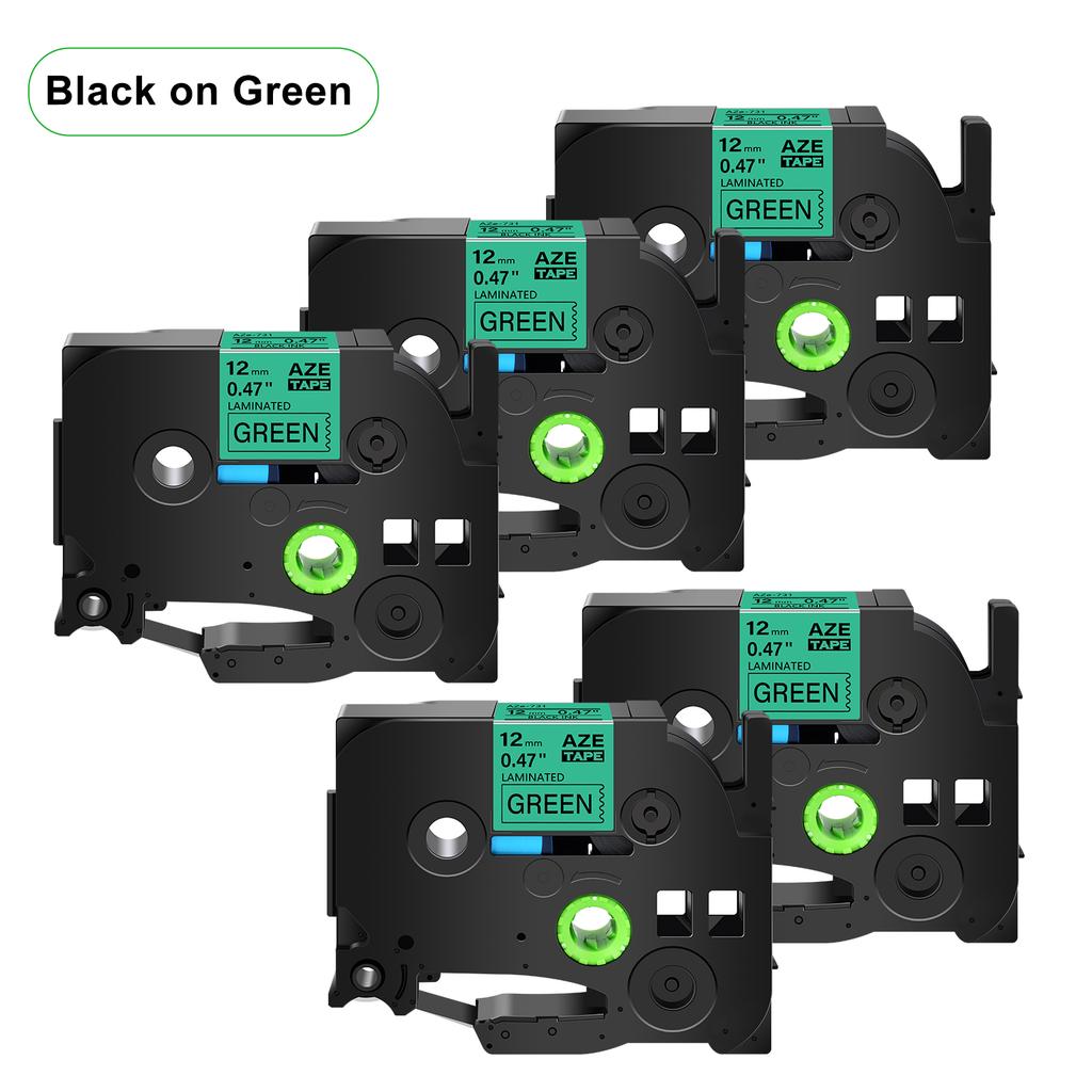 5PCS 231 241 Compatible for Brother Tz TZe-231 Tz-241 Tze-131 631 831 335 Tapes Black On White 12mm Label Tape for P-Touch Maker