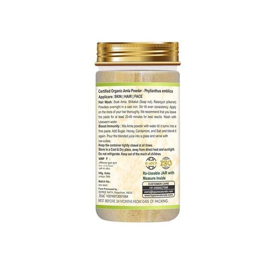 Organic 100% Natural Amla Powder for Hair Growth & Face Care - 125g