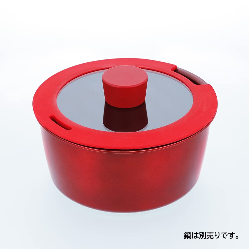 Bestco Pot Glass Lid 18cm Single Item Red IH Compatible Delicious Sine Volt NM-129