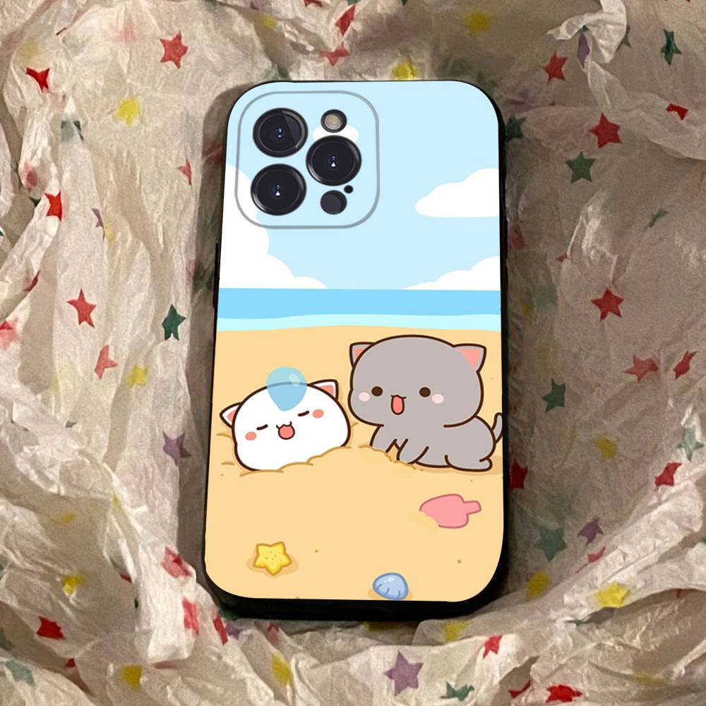 Cartoon Cute Cats Phone Case For Iphone 17 16 15 16e 14 13 12 11 Pro Max Plus Case Cover Coque